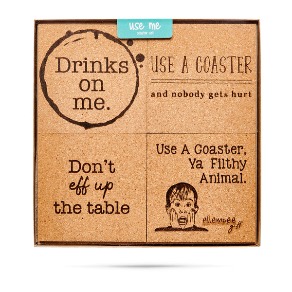 drinks on me laser cut cork coaster by ellembee – ellembeegift