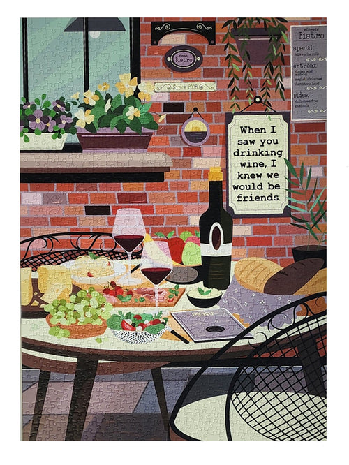 When I saw you drinking wine, I knew we would be friends - 1000 piece soft touch Jigsaw Puzzle