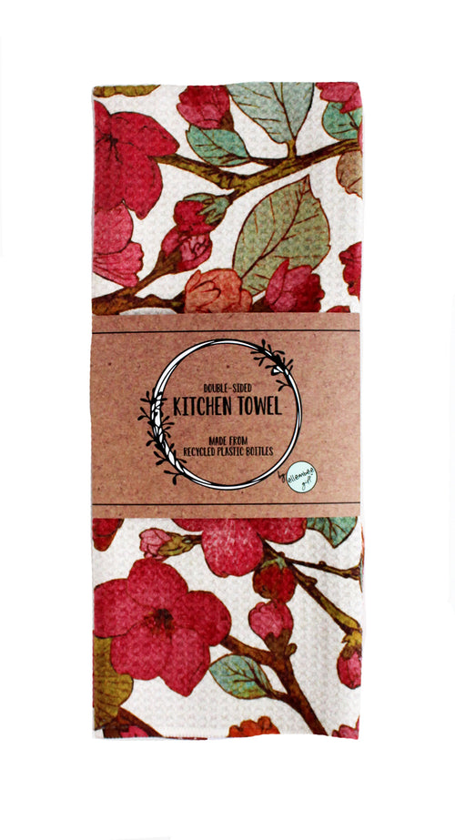 Maroon Blossoms | two sided microfiber kitchen tea towels