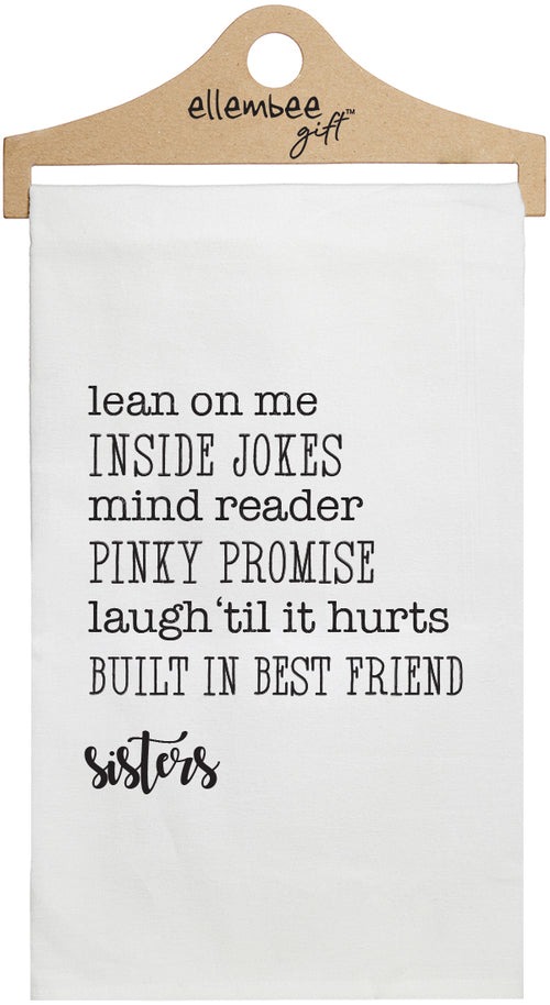 Built in best friend | Pinky Promise | Sisters Favorite Things - white funny kitchen towel